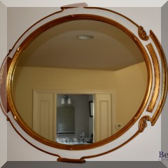 D36. Carvers Guild gold and white oval mirror 29”hx 36”w - $250